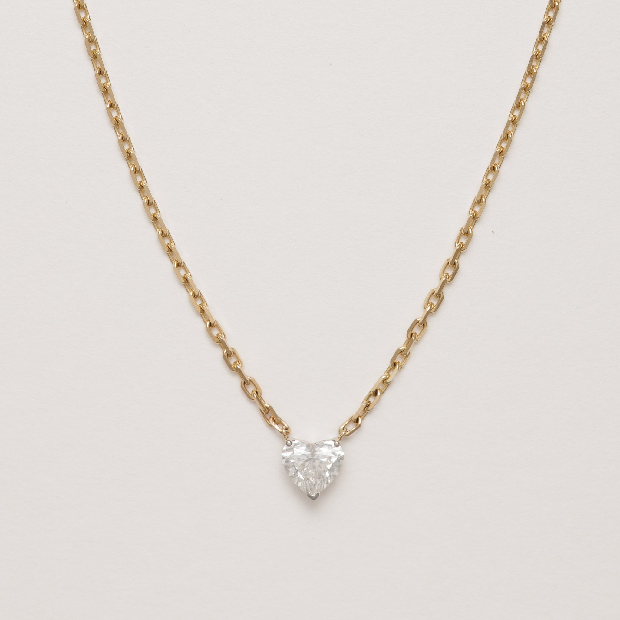 2.28ct Heart Lab-Grown Diamond Solitaire Pendant Necklace in 14k Yellow Gold
