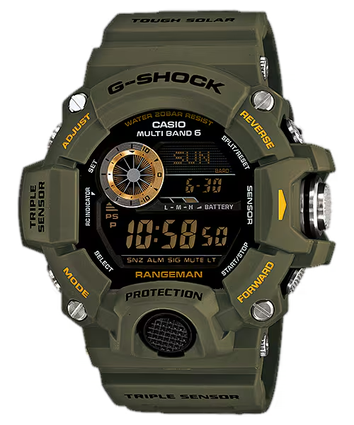 G-Shock GW9400-3 Master of G Rangeman Green Digital Triple Sensor