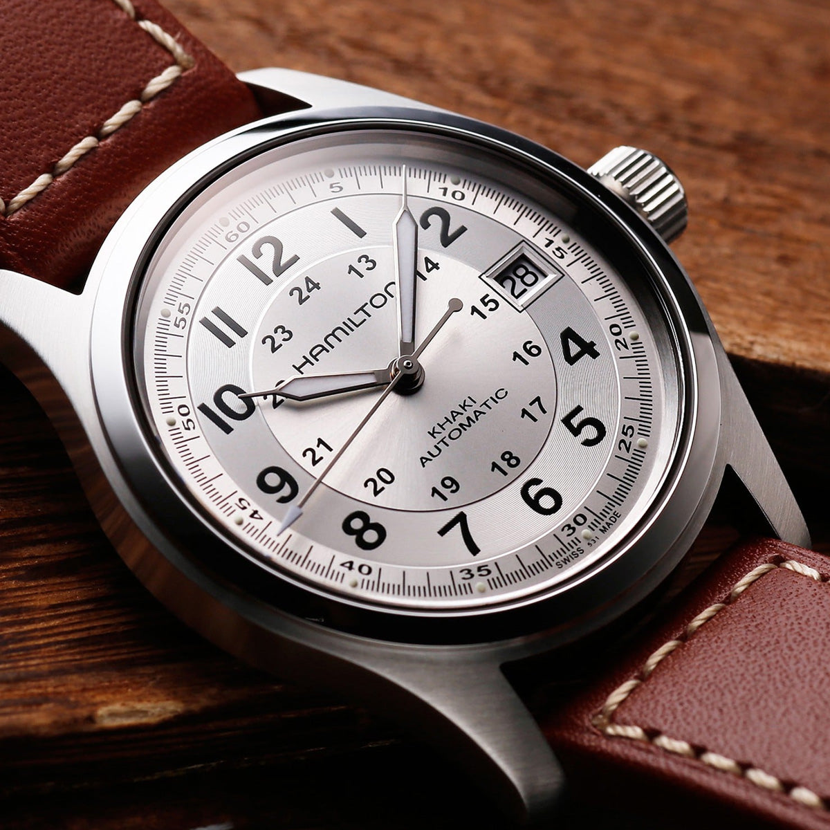 Hamilton H70455553 Khaki Field Auto Silver Dial 38mm – Arizona
