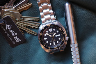 Seiko Prospex SRP775 Turtle Air Diver Black Gold on Rubber Strap // Pre-Owned