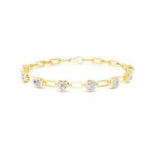 Mixed Fancy Shape Lab-Grown Diamond Paperclip Link Bracelet in 14k Yellow Gold