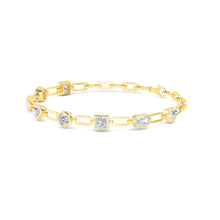 Mixed Fancy Shape Lab-Grown Diamond Paperclip Link Bracelet in 14k Yellow Gold
