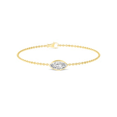 Marquise Cut Lab-Grown Diamond Bezel Bracelet in 14k Yellow Gold