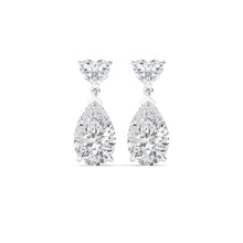 Heart & Oval Duo Drop Lab-Grown Diamond Earrings