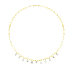 2.57ct Lab-Grown Diamond Mixed Fancy Paperclip Chain Necklace in 14k Yellow Gold