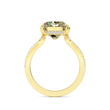 Yellow Radiant 6.28 CT Hidden Halo Pavé Band Engagement Ring