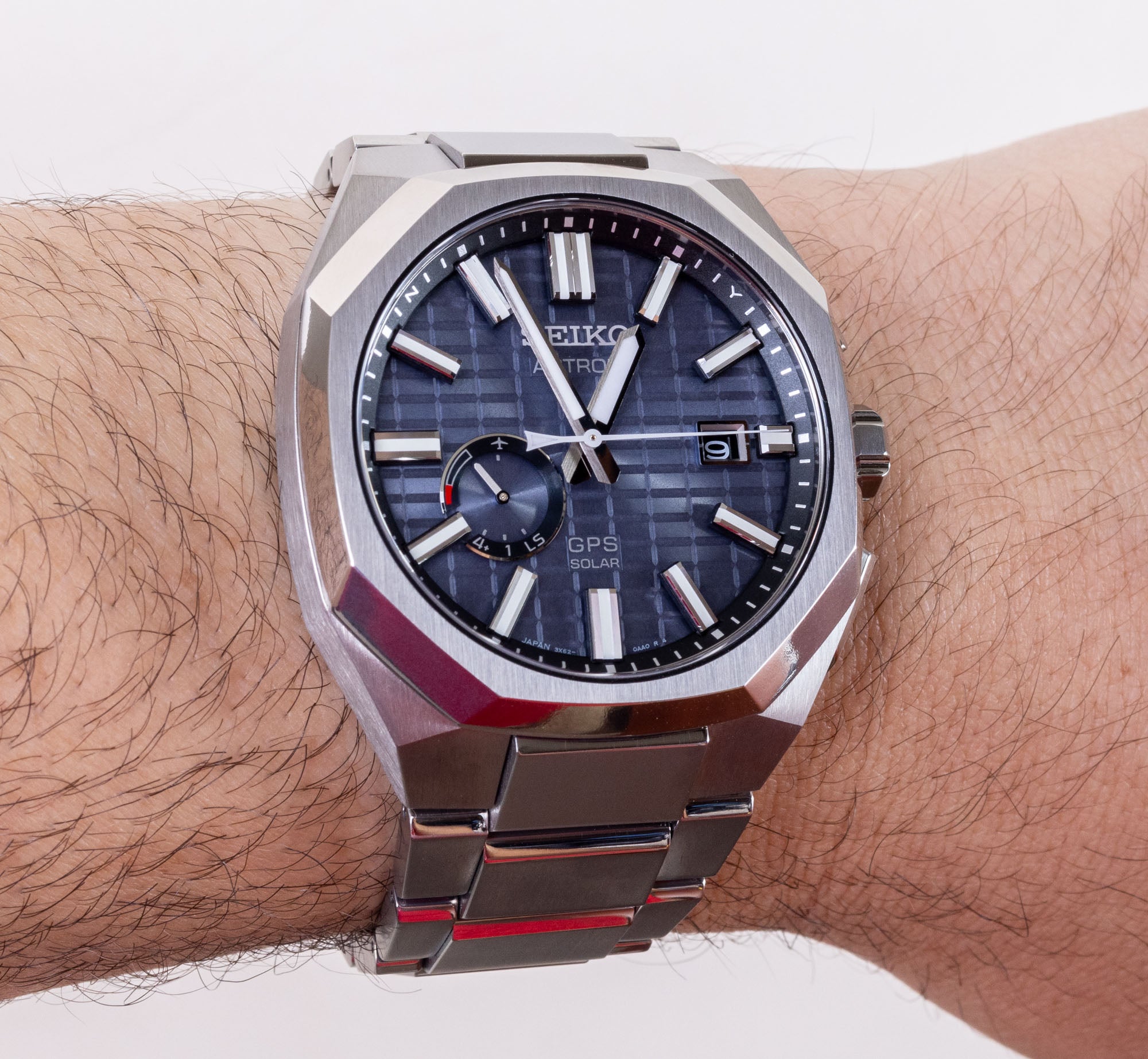 Seiko Astron SSJ013 Blue Grid GPS Solar Titanium – Arizona Fine Time