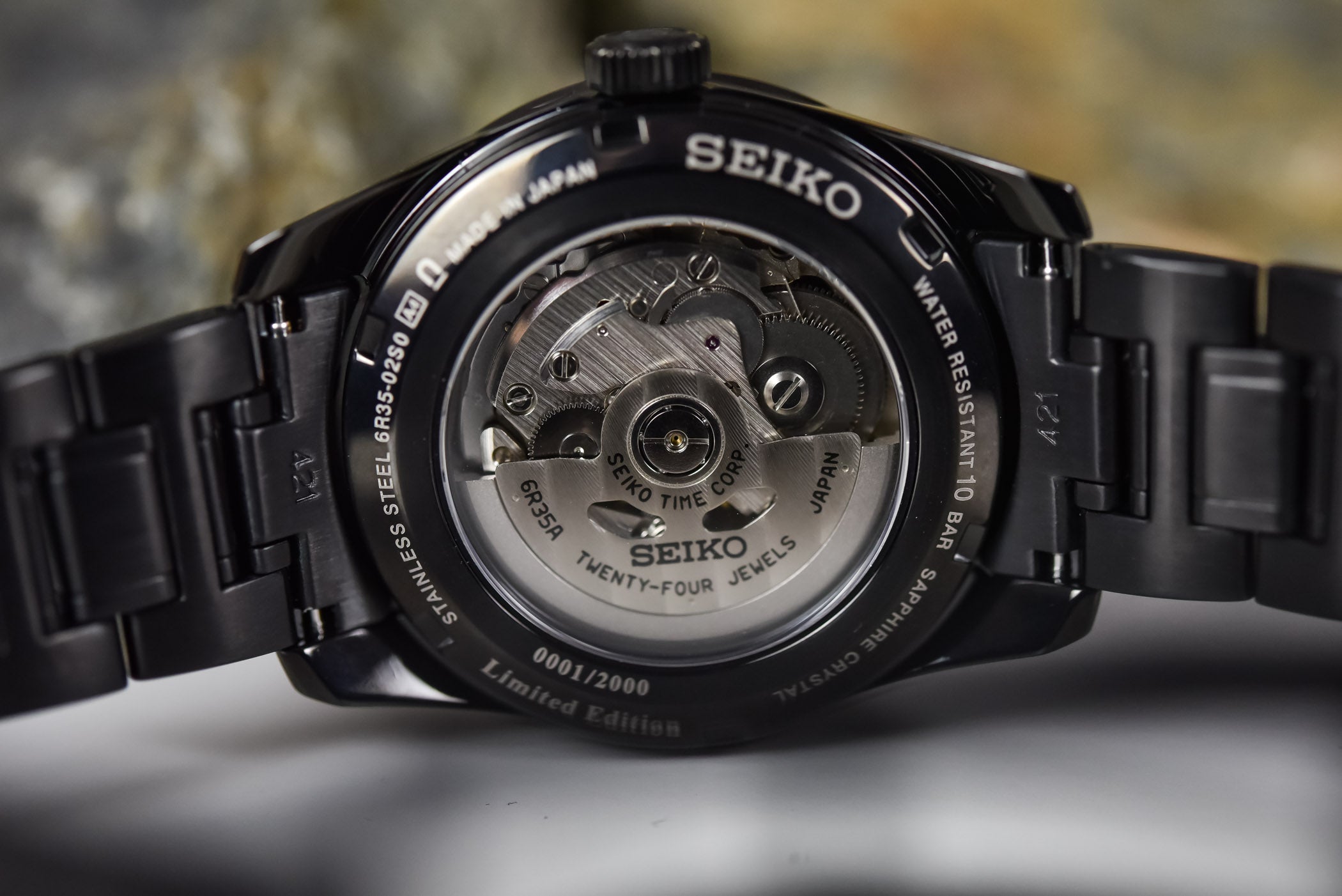 Seiko Presage SPB361 Sharp Edged GMT Limited Edition Black Rose