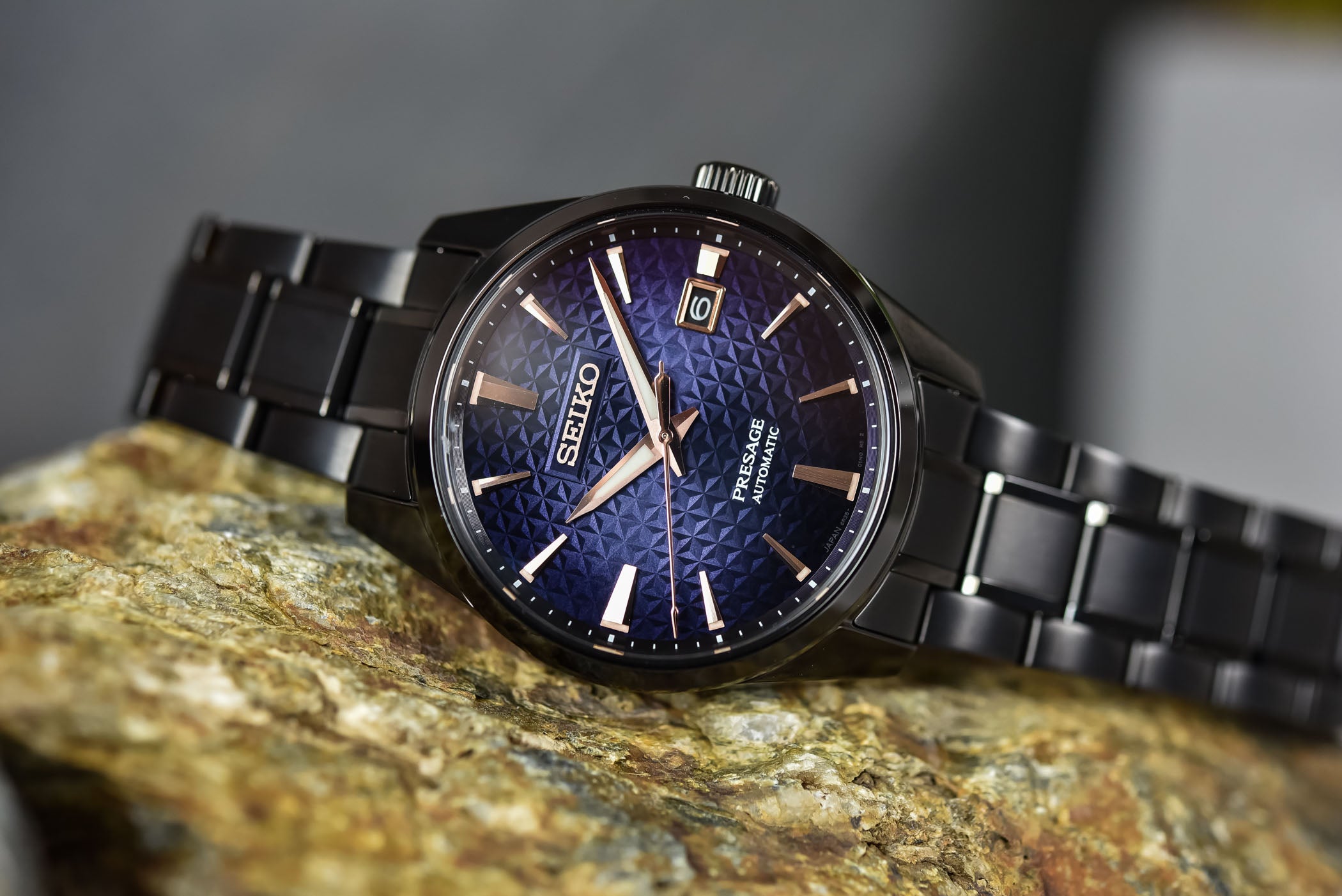 Seiko Presage SPB361 Sharp Edged GMT Limited Edition Black Rose
