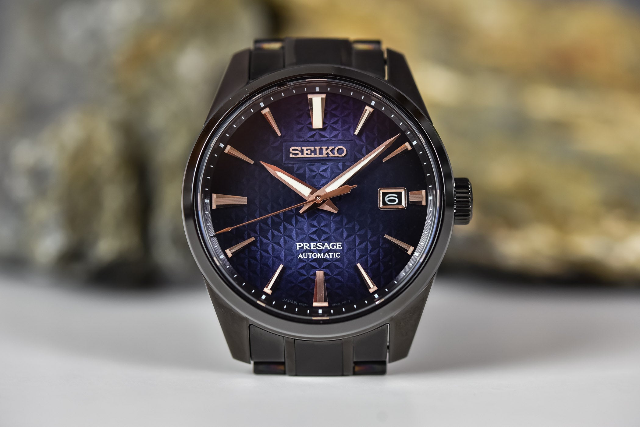 Seiko Presage SPB361 Sharp Edged GMT Limited Edition Black Rose