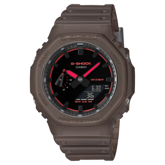 G-Shock GA2100K-5A Mysterious Smoky Light Black Red Ana-Digi Octagon Resin