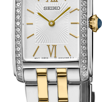 Seiko Essentials SWR093 Two-Tone Tank Quartz 34 Crystals Stainless Steel