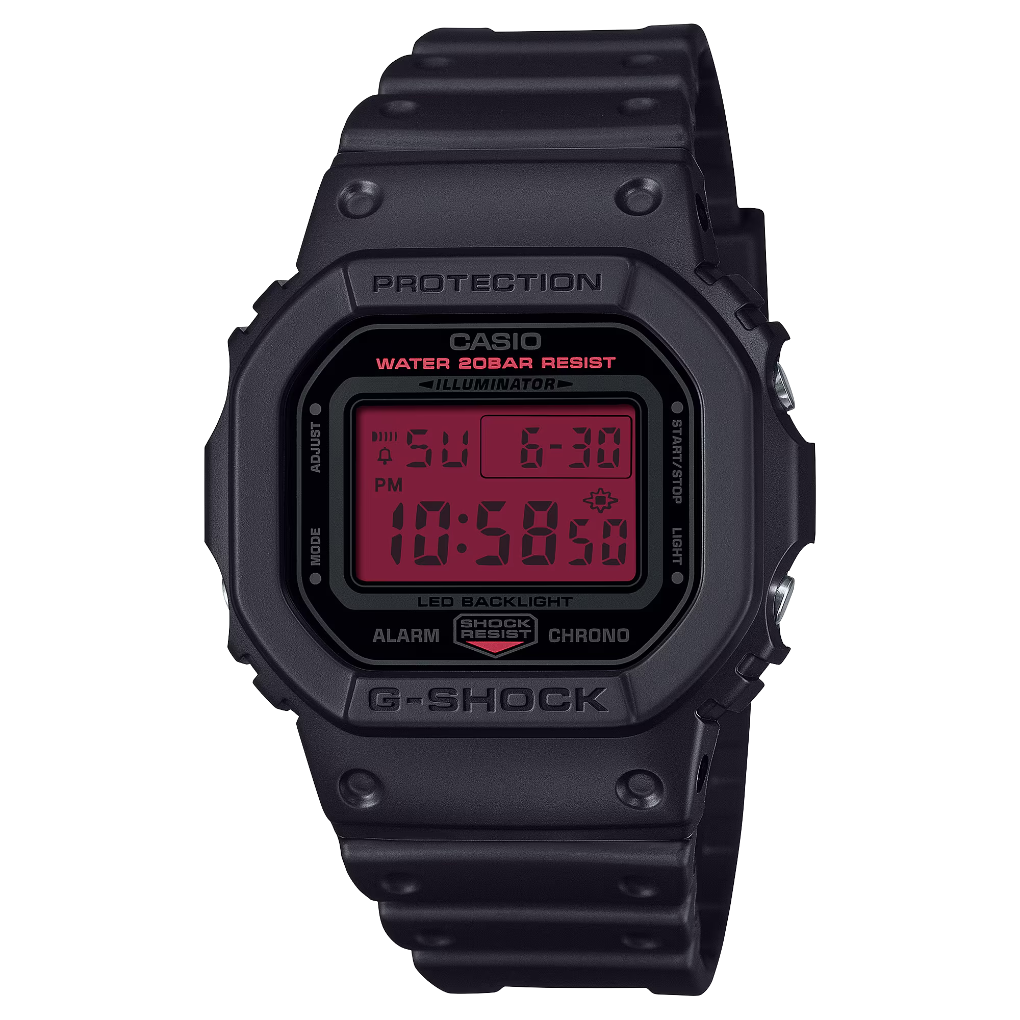 G-Shock DW5600BBR-1 Black and Bold Red Square Digital Resin