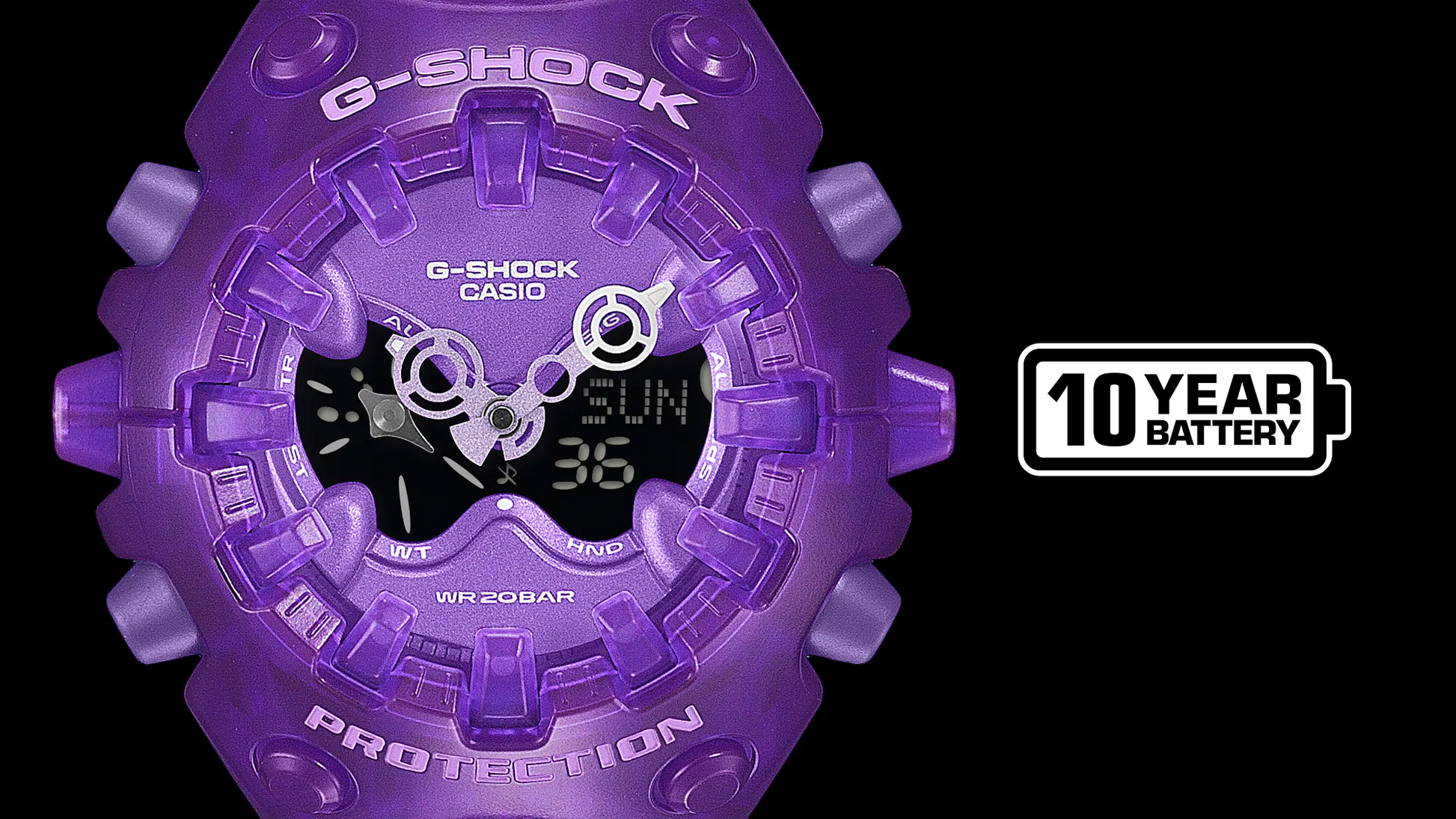 G-Shock GAV01SKE-6A Translucent Big Case Purple Resin Ana-Digi