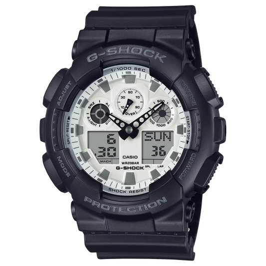 G-Shock GA100WD-1A High Contrast Black and White Ana-Digi 3 Eye