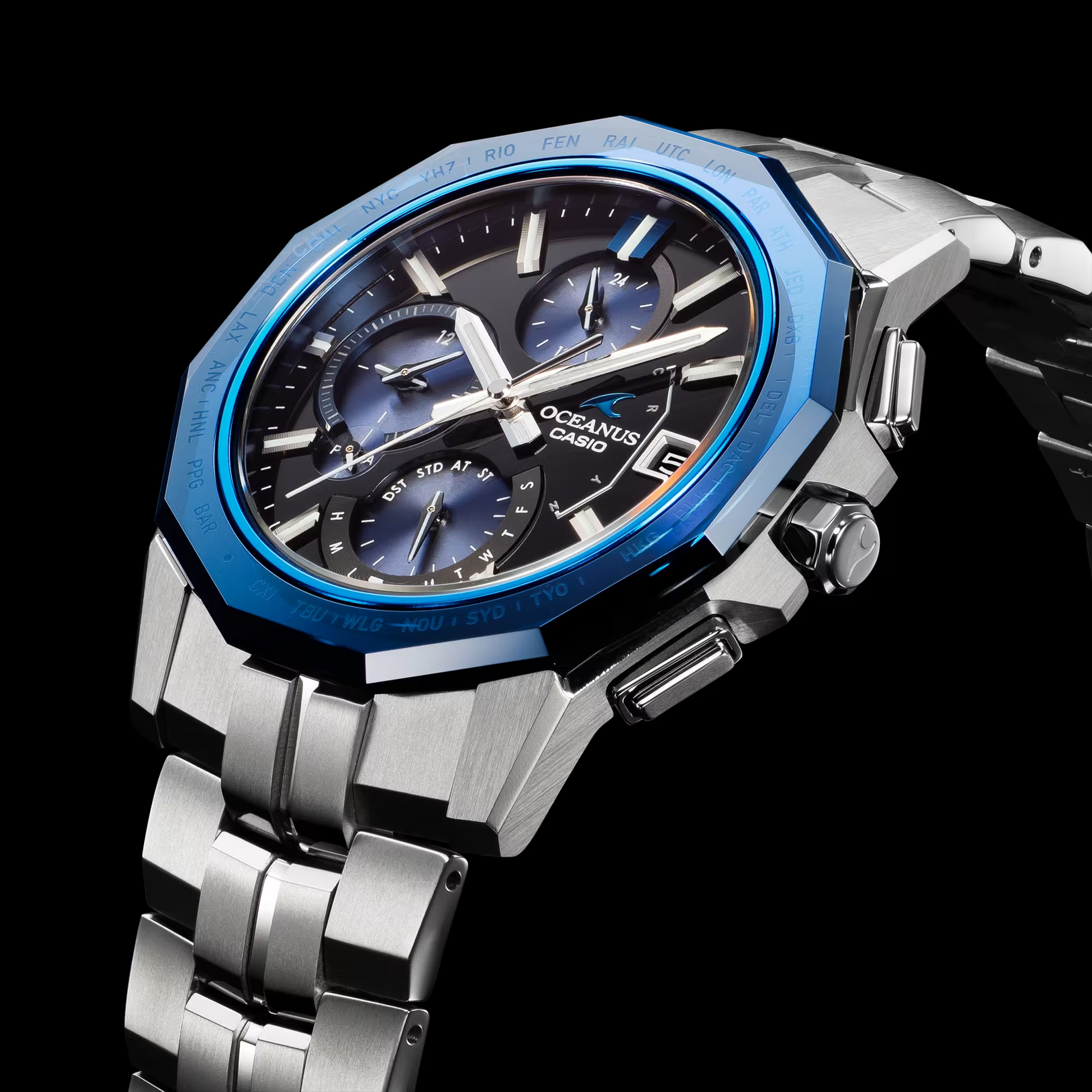 Casio OCWS6000-1A Oceanus Manta Faceted Bezel Sapphire – Arizona Casio OCWS6000-1A Oceanus Manta Faceted Bezel Sapphire – Arizona