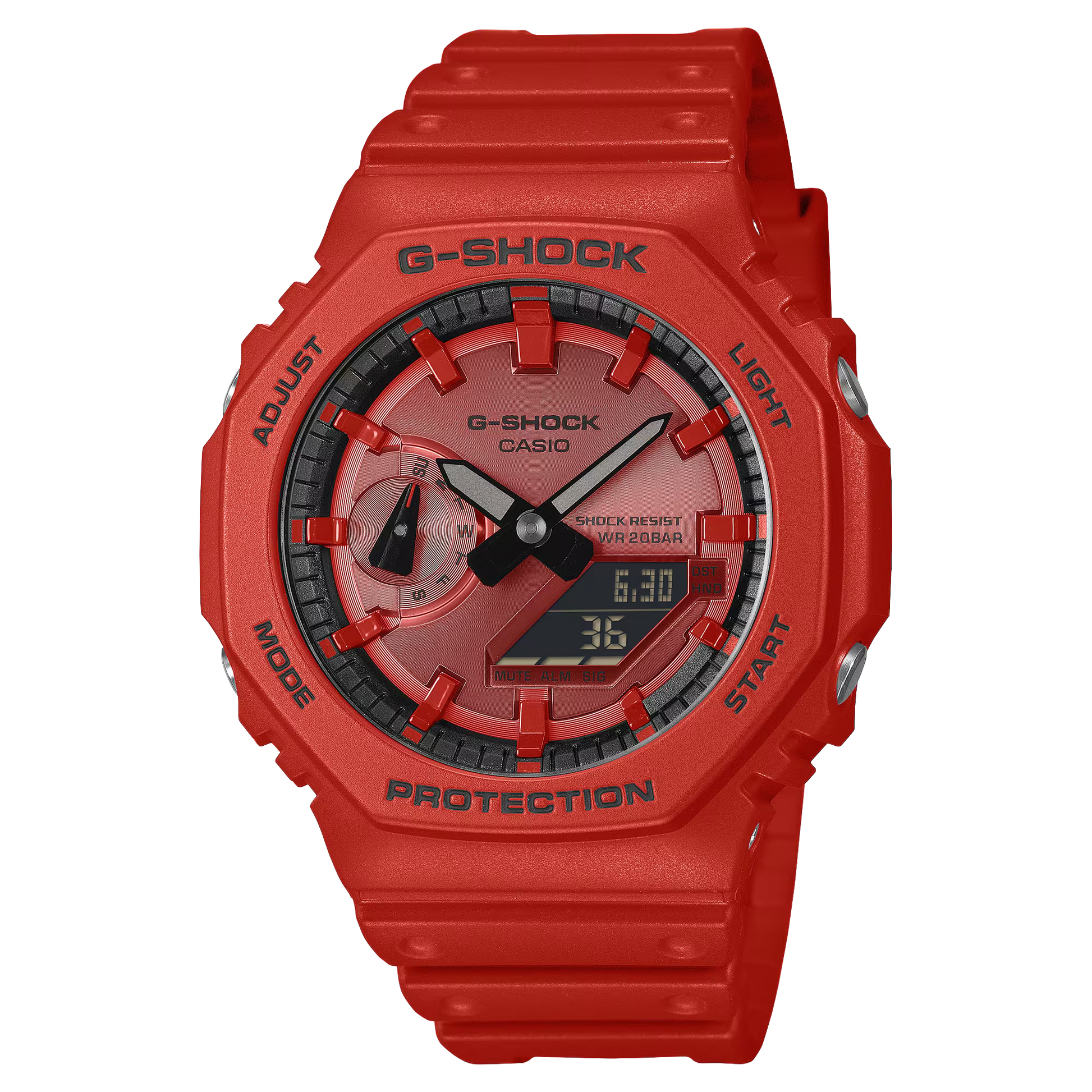 G-Shock GA2100RRB-4A Vivid Red Bright Toughness Octagonal Ana-Digi