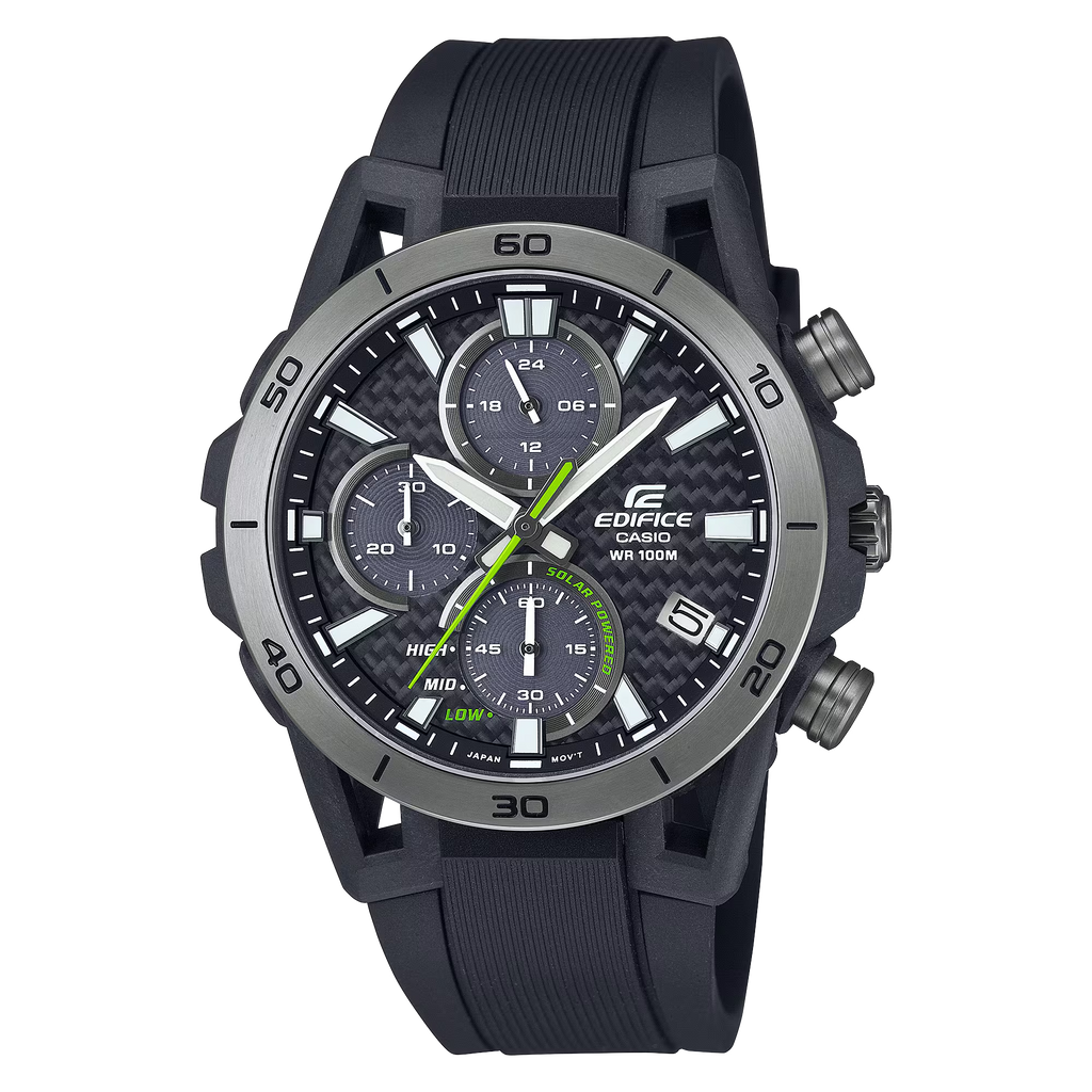 Casio Edifice EQS960PB-1AV Sospensione Solar Chronograph Carbon Fiber Dial