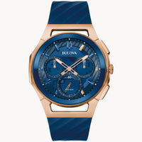 Bulova 97A185 Marc Anthony 262kHz Curv Blue Dial Chronograph