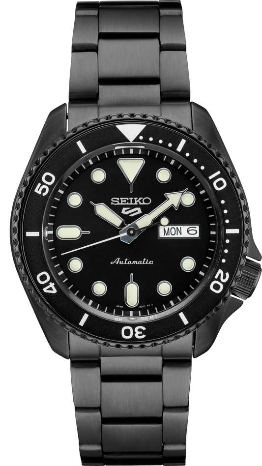 Seiko 5 Sports SRPD65 Black Dial Automatic Black Hard Coating Stainless Steel