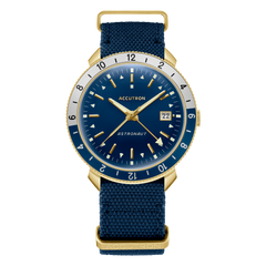 Accutron 27B202 Astronaut 1968 Attribute GMT Gold Tone Navy