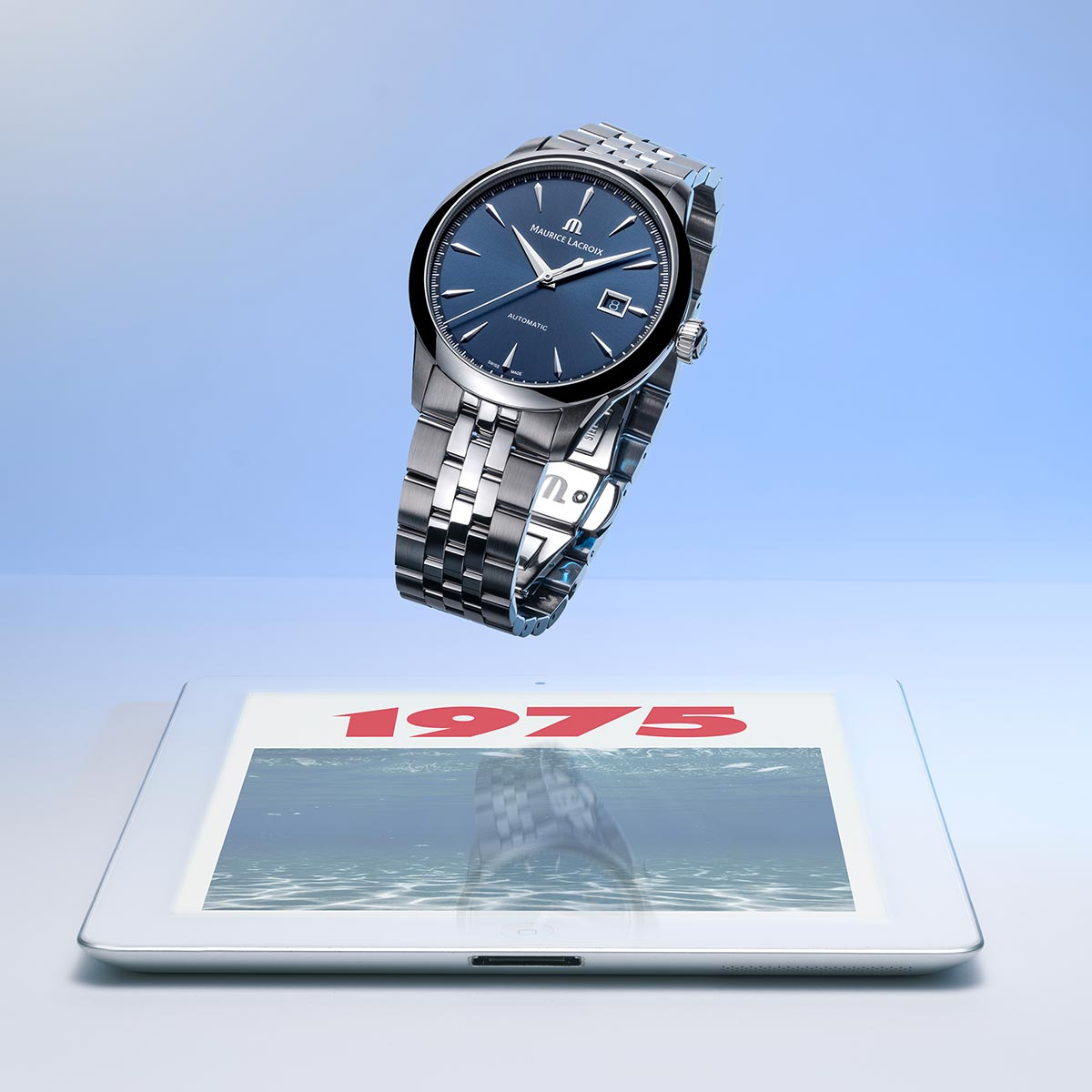 Maurice Lacroix 756008-SS002-430-1 1975 Automatic 40mm Blue Dial