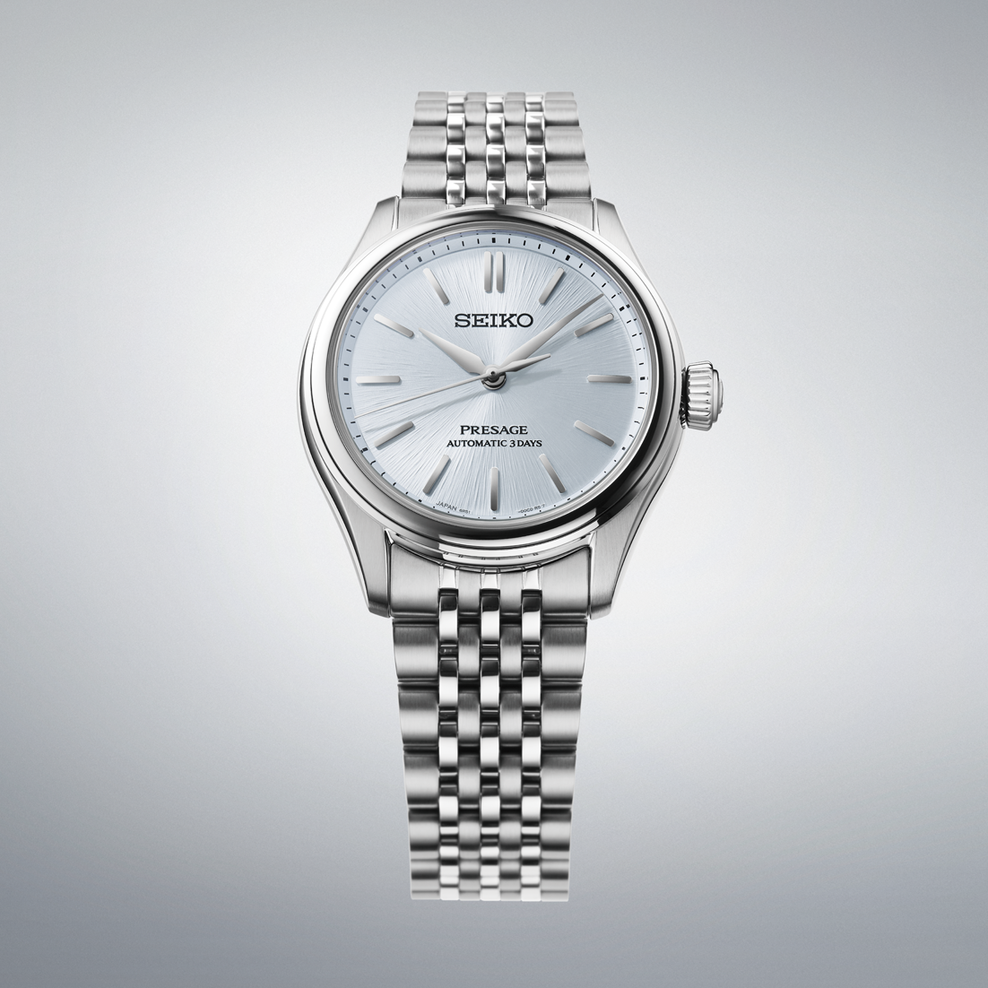 Seiko Presage SPB521 Classic Series Silver Blue Heathered Dial Automatic 36mm