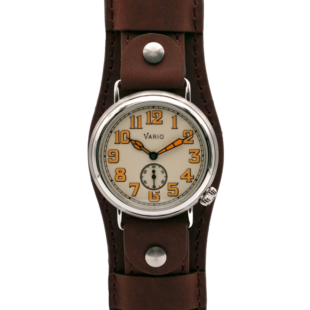 Vario 1918 Trench Cream Dial Cinnamon Brown Strap 40mm // PreOwned