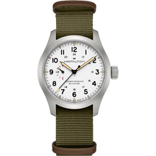 Hamilton H69509910 Khaki Field Mechanical Power Reserve White Dial NATO