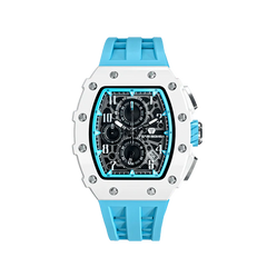 Tsar Bomba TB8204B-02 Elemental Bioceramic Date White Blue Accents Quartz