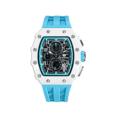Tsar Bomba TB8204B-02 Elemental Bioceramic Date White Blue Accents Quartz