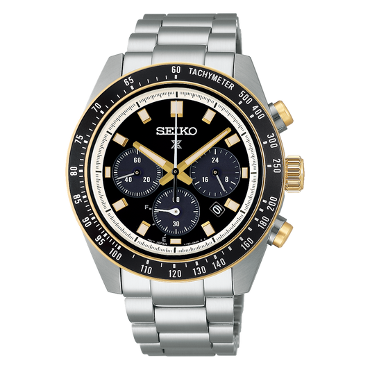 Seiko Prospex SSC941 Speedtimer Two-Tone Black Dial Solar Chronograph