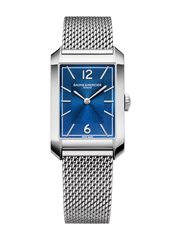 Baume et Mercier 10671 Hampton Sunburst Blue Dial Quartz Milano Mesh Strap