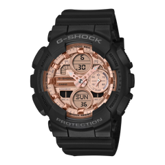 G-Shock GMAS140PG-1A Shimmery Pink Gold Ana-Digi Ladies Resin Black