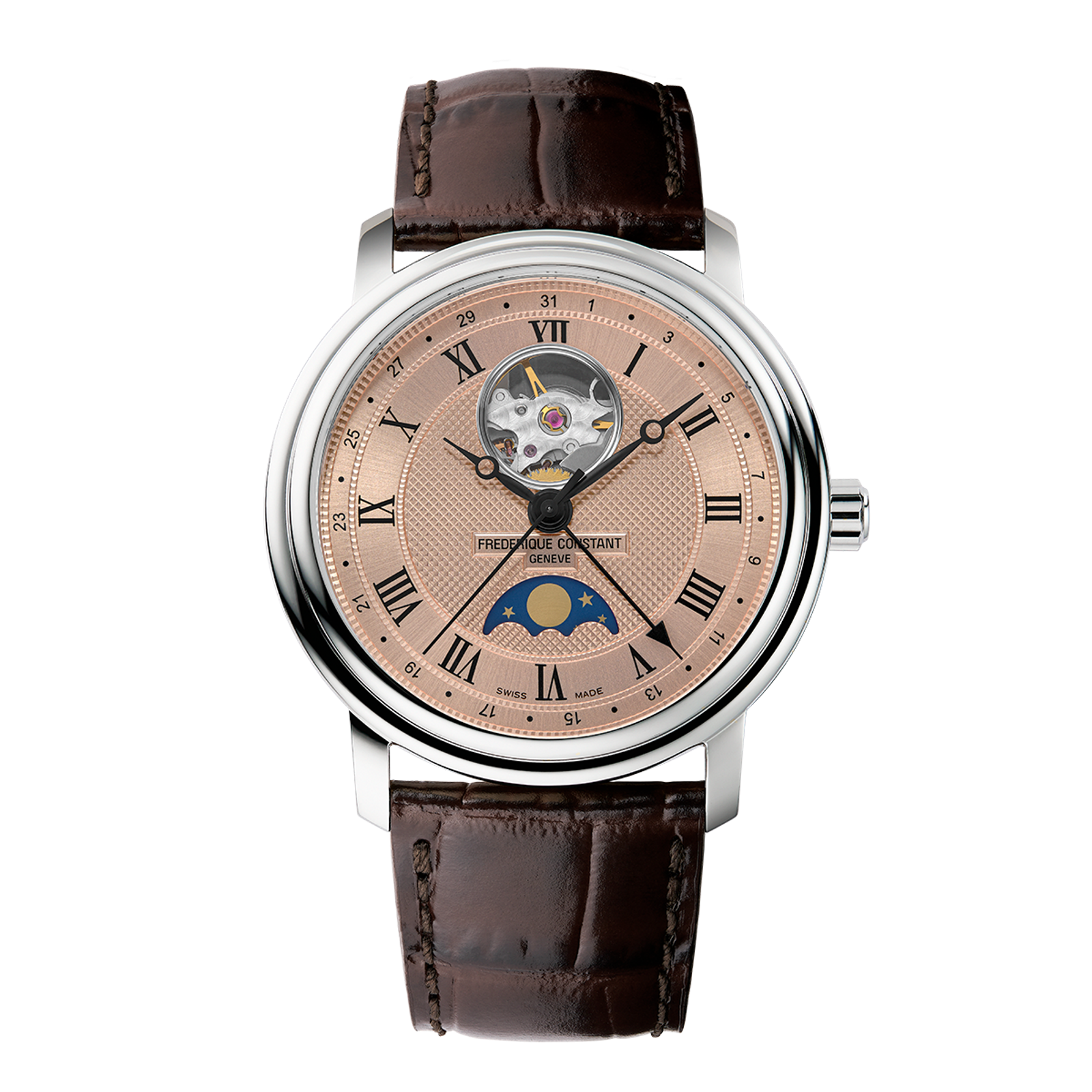 Frederique Constant FC-335MCSALB4P26 Classics Heart Beat Moonphase Date Salmon Dial Automatic