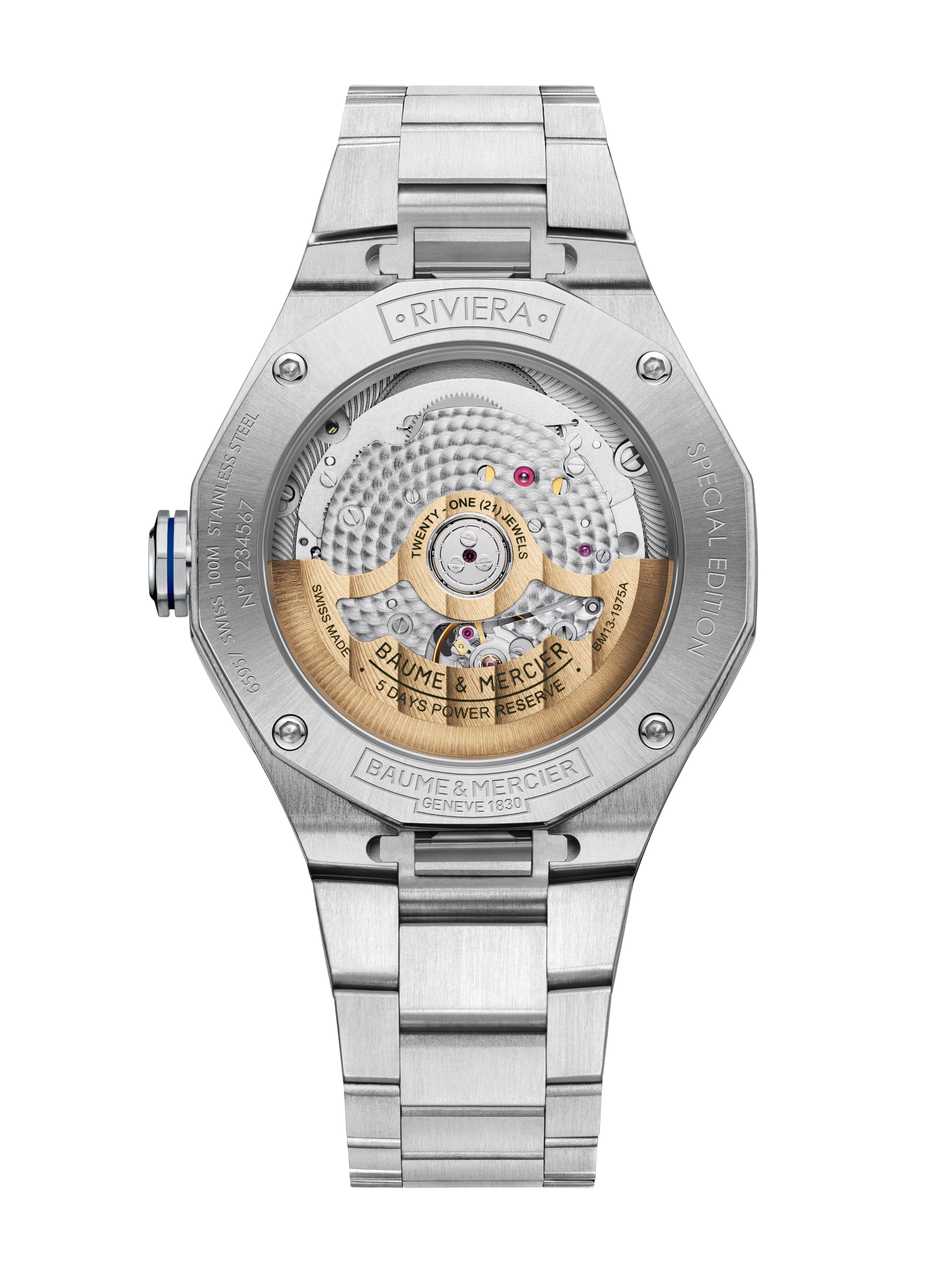 Baume et Mercier 10822 Riviera Baumatic Gold Champagne Dial 5 Day Automatic