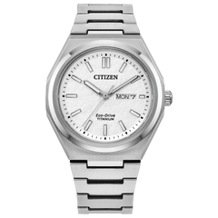 Citizen AW0130-85A Zenshin Super Titanium White Textured Dial Eco-Drive
