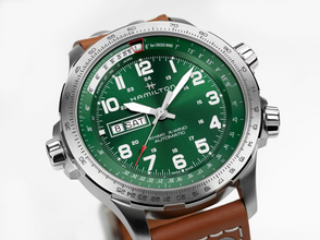 Hamilton H77735560 Khaki Aviation X-Wind Day Date Auto Green Sunray Dial
