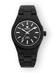 Nivada Grenchen 68004A77 F77 Black Ceramic Braided Dial Automatic
