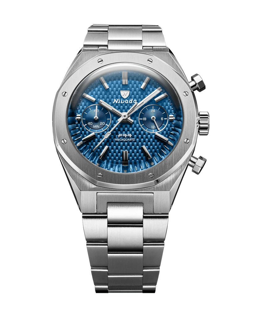 Nivada Grenchen 68000Q77 F77 Chrono Mecaquartz Blue 38mm – Arizona