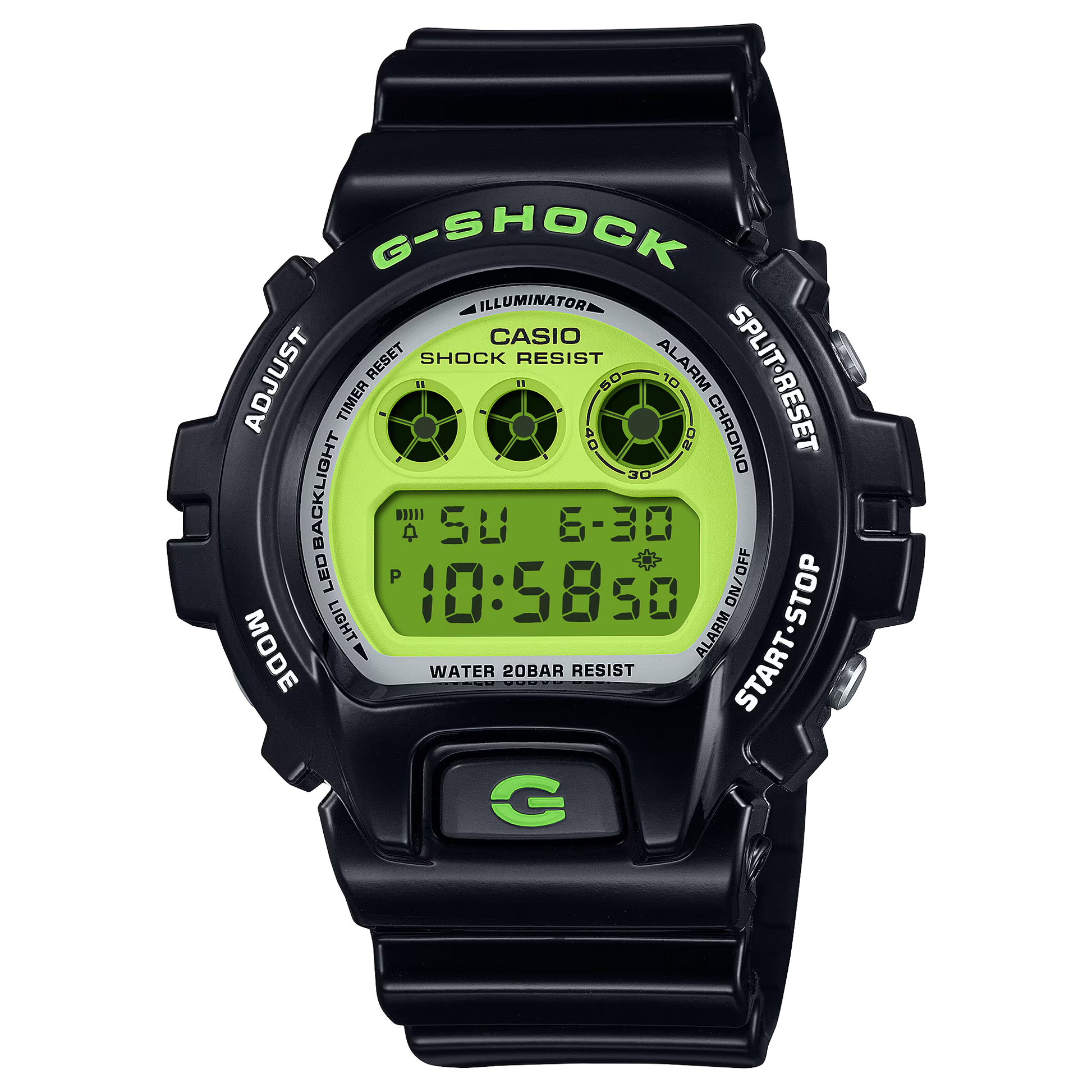 G-Shock DW6900RCS-1 Vibrant Lime Green Dial Triple Graph – Arizona