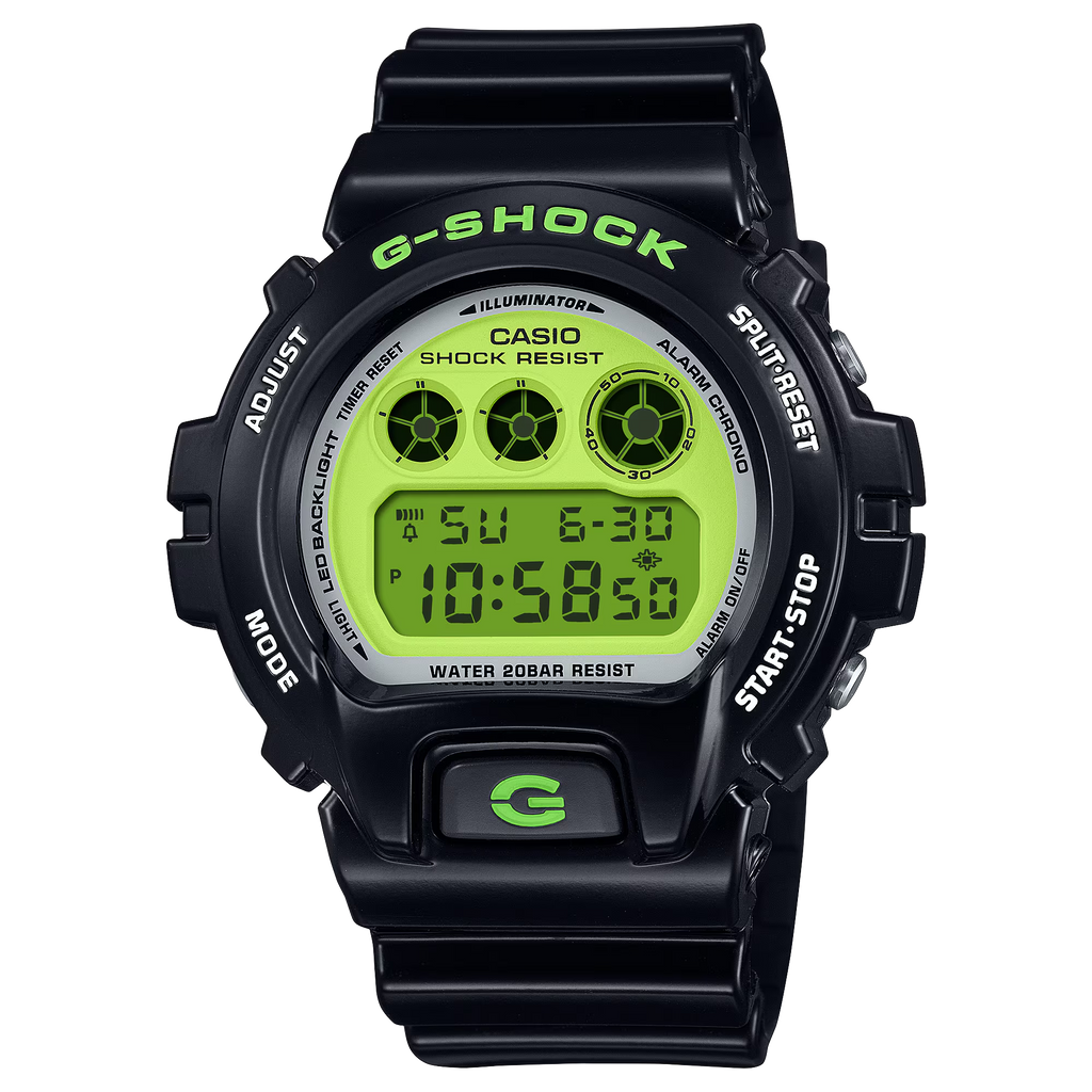 G-Shock DW6900RCS-1 Vibrant Lime Green Dial Triple Graph