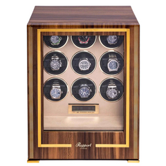 Rapport W309 Paramount Nine Watch Winder Fingerprint Access Walnut Finish