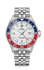 Delma 41702.648.6P014 Santiago GMT Meridian White Dial Quartz Pepsi