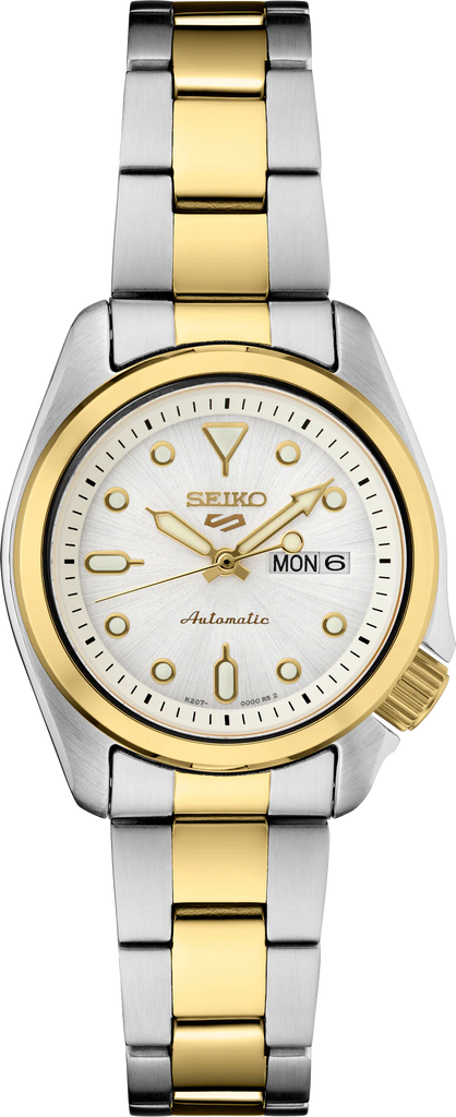 Seiko 5 Sports SRE004 Street Smart Two-Tone Silver Dial Automatic Ladies