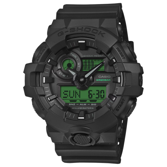 G-Shock GA700BEG-1A Bold Electric Green Ana-Digi Black Resin