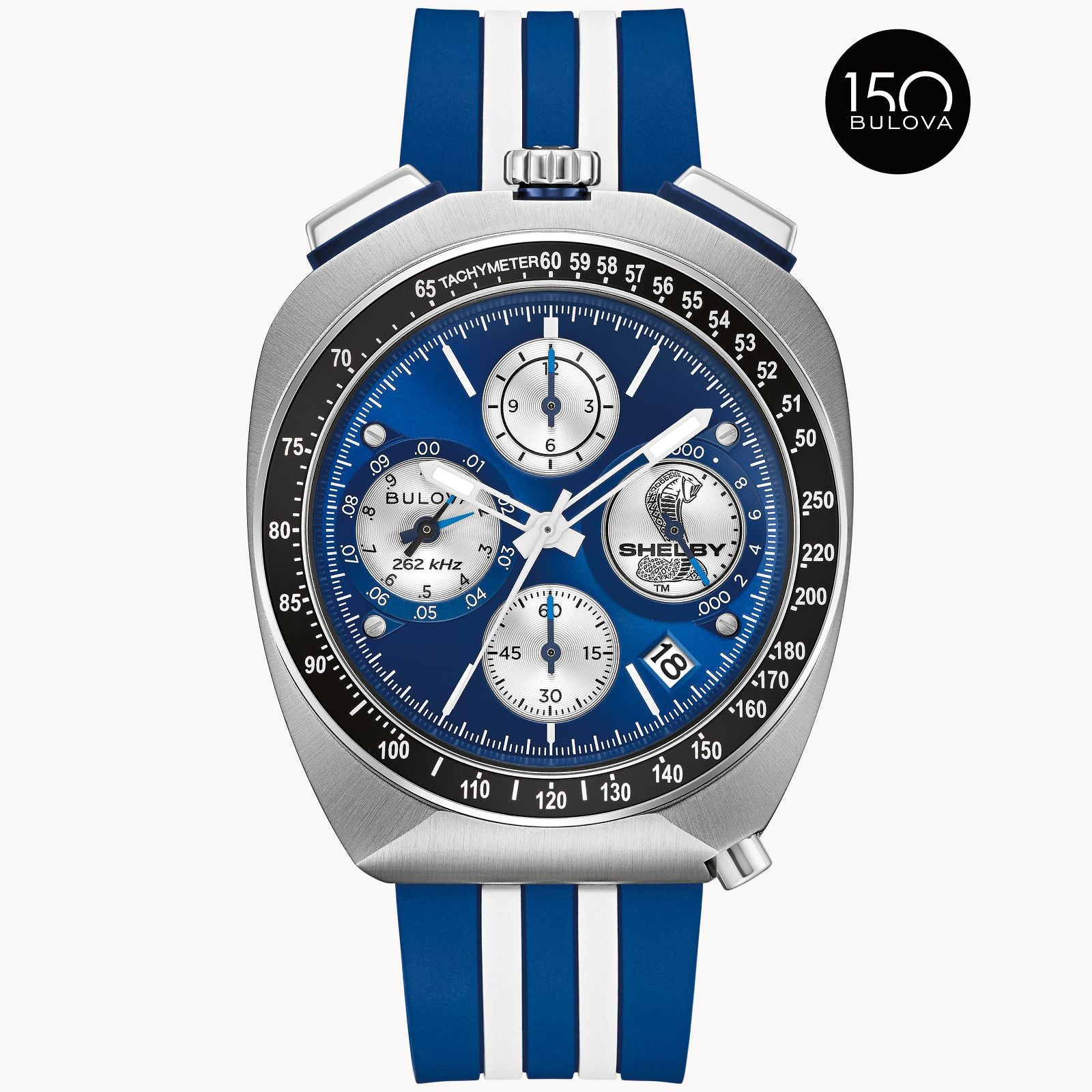 Bulova 98B452 SHELBY Racer Precisionist Chronograph Limited Edition Blue Dial