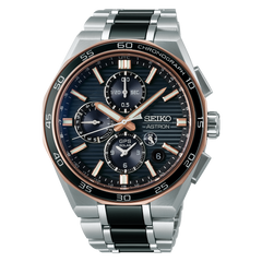 Seiko Astron SSH180 GPS Solar Two Tone Rose Gold Black Dial Titanium Limited Edition