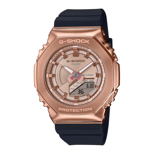 G-Shock GMS2110PG1A4 Metal Covered Mid-Sized Black Resin Octagonal Ana-Digi