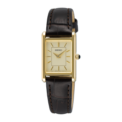 Seiko Essentials SWR110 Discover More Ladies Gold Tone Tank Quartz